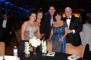 From left, Kristen, Becky and Dave Weiss with Karen and Gov. Mike Pence at the inauguration ball.