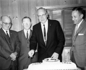 Westfield Lions Maurice Booker, from left, Brian Ross, Richard McMullen and Roy Hadley celebrate the club’s 35th anniversary on Oct. 7, 1965.