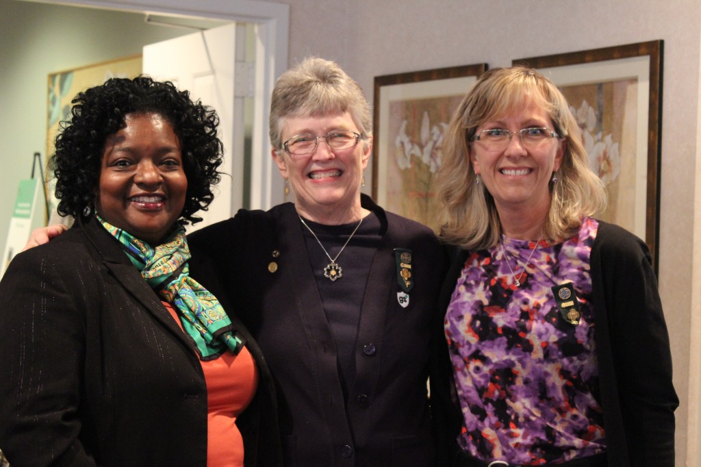 Girl Scouts of Central Indiana Board Chair Crystal Livers-Powers, Georgie Perkins, and Maeve Van Hoorde of Carmel