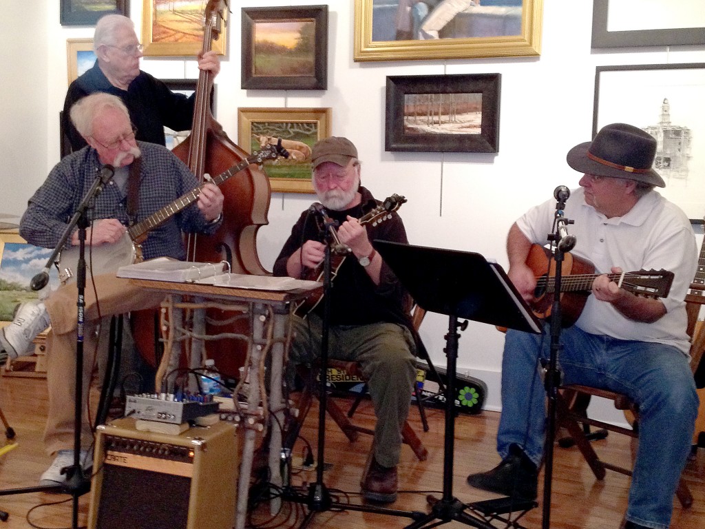 The Poison River Boys perform at Nickel Plate Arts in Noblesville. From left, Jon Coleman, Bill Haines, Bruce Neckar and Roger Bedwell. (Photo by Mark Johnson)
