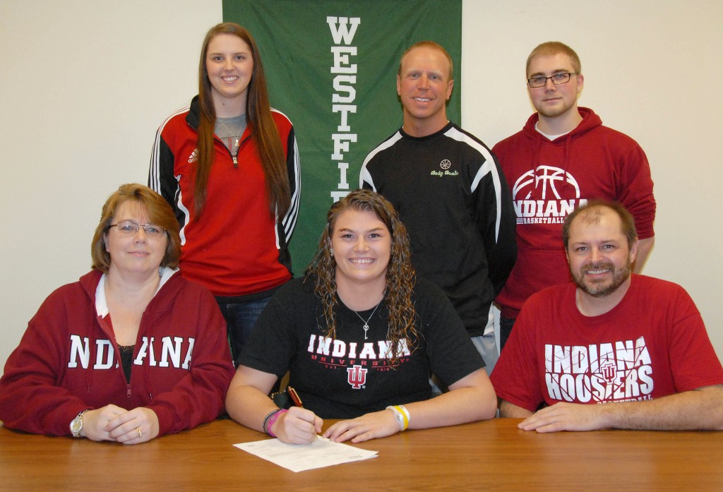 Jenn Anderson is pictured with her parents, Diana and Bill Anderson. Back row: Sister Brittany Anderson, WHS Basketball Coach Shane Sumpter, and her brother, Derek Anderson. (Photo provided by Tenna Pershing)