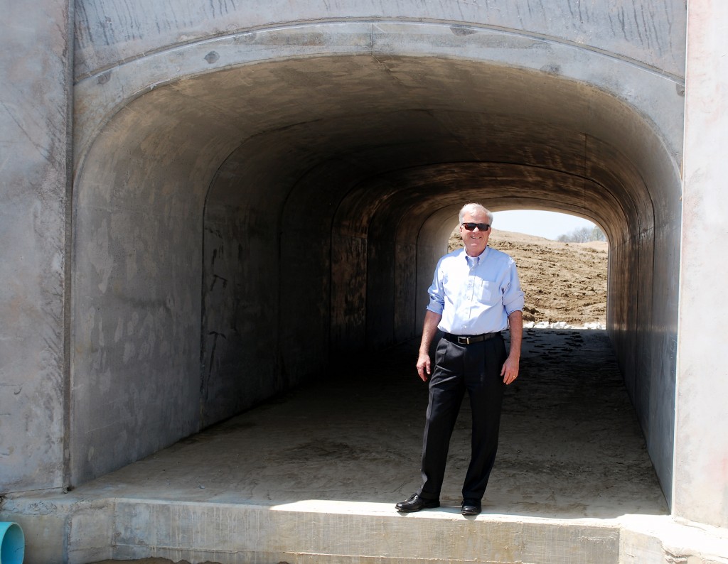 Westfield Mayor Andy Cook in the new tunnel that will connect the two sides of Grand Park.