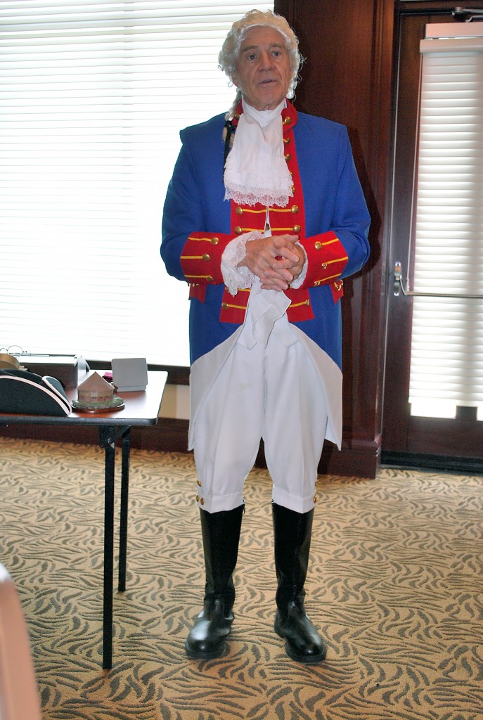 George Washington (portrayed by David Best) speaks to the Westfield Rotary Club on June 25.