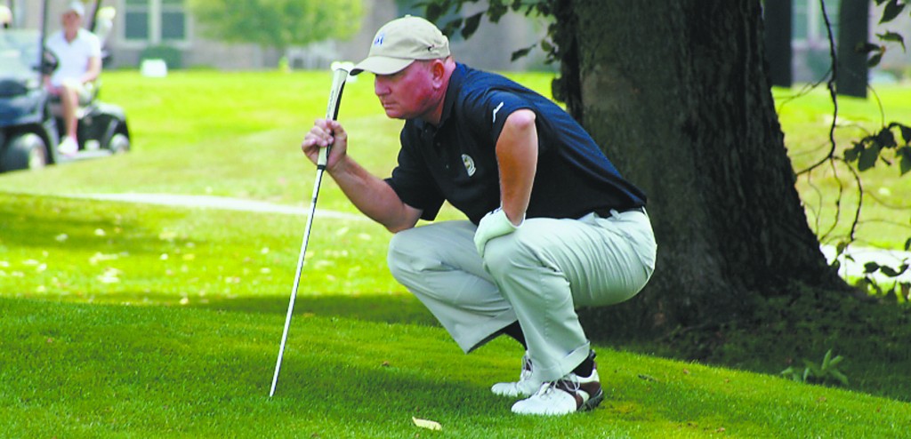 Dave Carich lines up a putt during a round of the Indiana PGA Senior Championship at the Players Club. (Submitted photo)