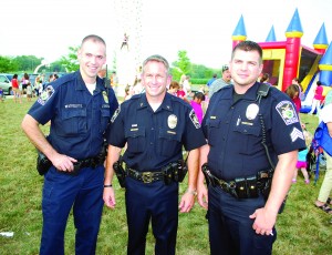 From left: Westfield Police Officers Jeremy Somerville, Chief Joel Rush and Mike Vickroy.