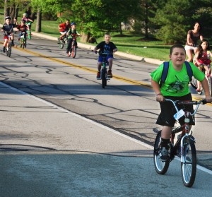 Brody Stedman rides his bike to school.