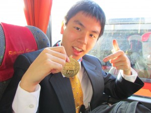 David Laing shows off his gold medal. (Submitted photo)
