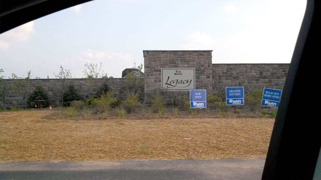 entrance to the legacy development