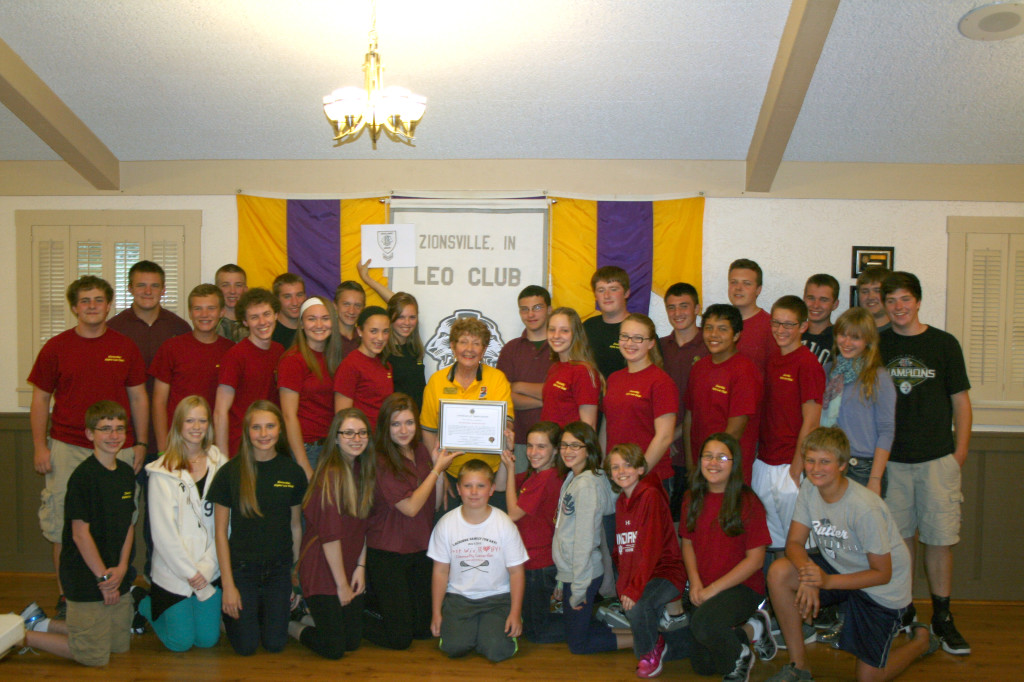On Sept. 17, the Lions Club Alpha Leos were awarded the Leo Club Excellence Award for their work in 2012-13. (Photo by Julie Osborne)
