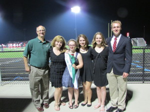 The Heigl Family on Homecoming night. From left, John, Laura, AnnCatherine, Lillie, Mari, and Tim (photo by Ginna Royalty)