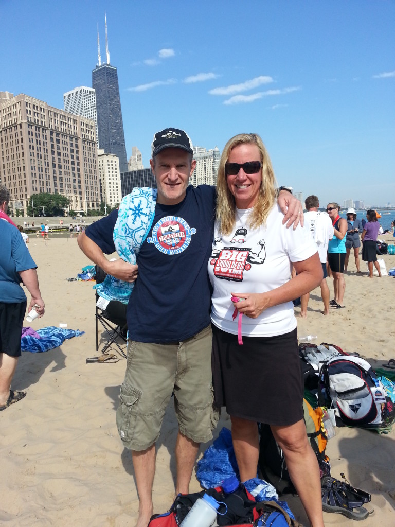 Zionsville residents Jim Barber, Lisa Brown (above right), Eileen Davis and Pat Donovan (above left) raced in Chicago’s Big Shoulders 5k Open Water Swim Classic on Sept. 7 in the waters of Lake Michigan. Barber placed ninth overall in the race and first in his age group. Brown placed first in her age group and Donovon achieved a personal best time. Davis finished third in her age group after coming back from an injury earlier this year. Brown is the head coach of the Zionsville Aquatic Masters team, which is at the Zionsville Community High School. For more information on masters swimming contact Brown at lbrown@zcs.k12.in.us. 