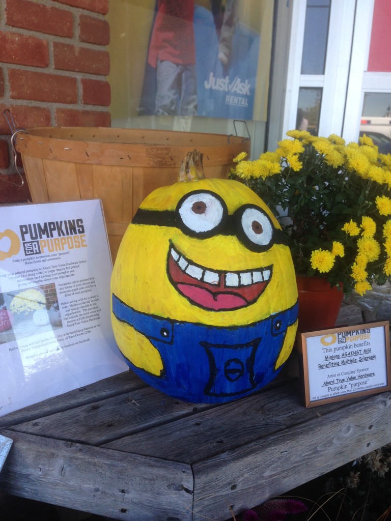 Here’s a picture of Akard’s pumpkin; “Minions against MS”. Akard said she’s hoping other organizations will get creative to raise money. 