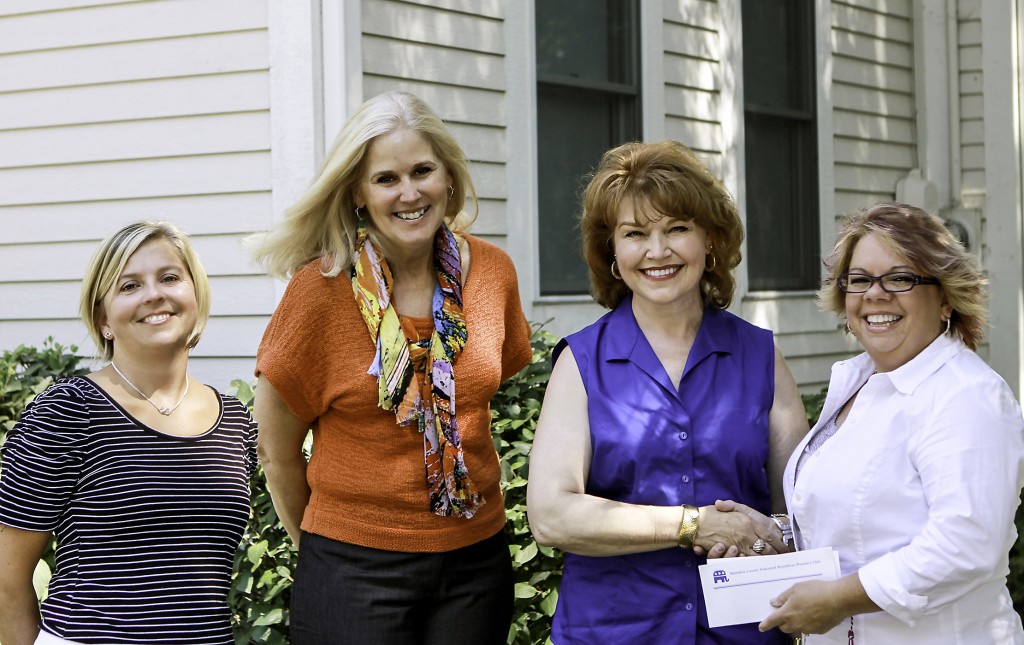 From left: Hamilton County Leadership Academy Executive Director Jill Doyle, Hamilton County Commissioner Christine Altman, Hamilton County Federated Republican Women’s Club President Karen Williams Pryor and Danyele Easterhaus of Westfield. Easterhaus was awarded a $500 scholarship to attend the HCLA. (Submitted photo.)