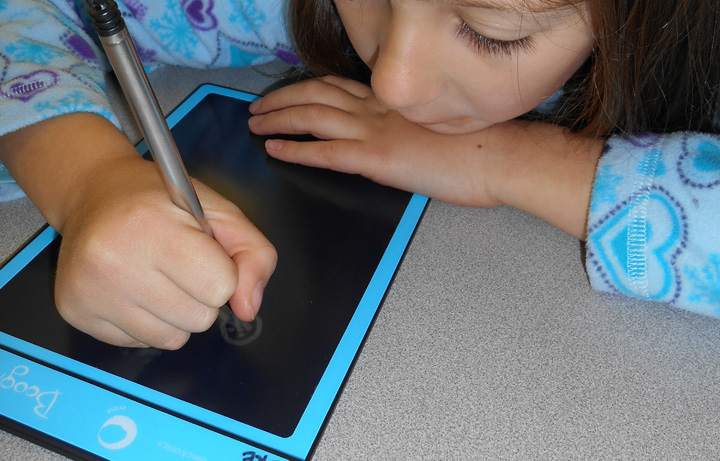 First-graders at Smoky Row Elementary will be able to use boogie boards to improve their writing and math skills thanks to a grant from the Carmel Education Foundation. (Submitted photo)