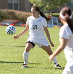 Westfield’s Cassie Cripe has scored eight goals and eight assists in her freshman year playing for Ursuline College. (Photo provided by Lynne Browske.)