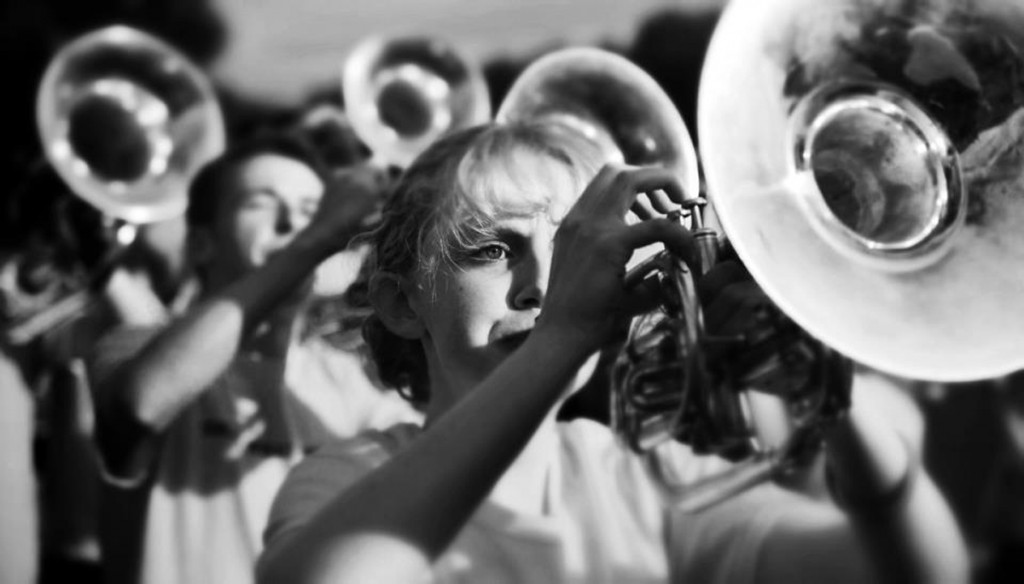 Abby Zetzl plays mellophone in the marching band