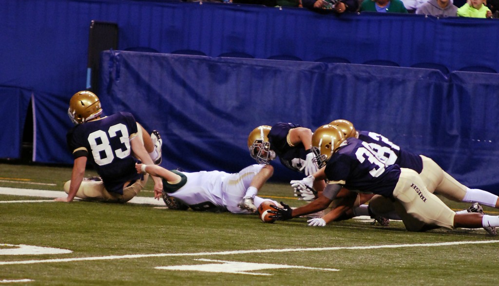 A fumbled punt set Cathedral up inside the Westfield 10-yard line and the Irish's first touchdown.