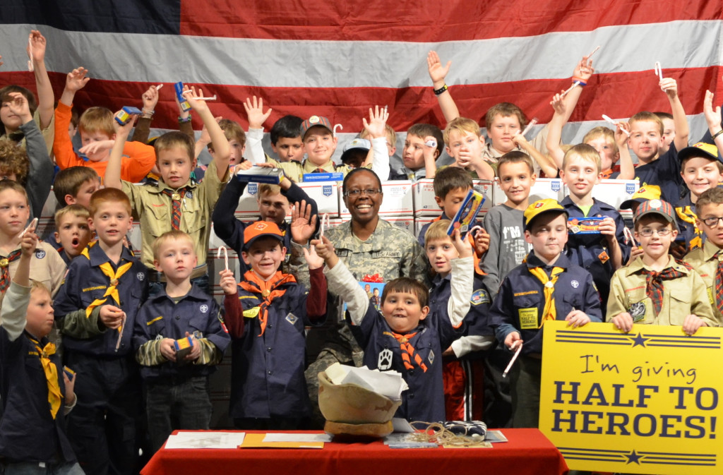 Command Sgt. Mjr. Karolyn Peel joins Cub Scout Pack 105. (Submitted photo)