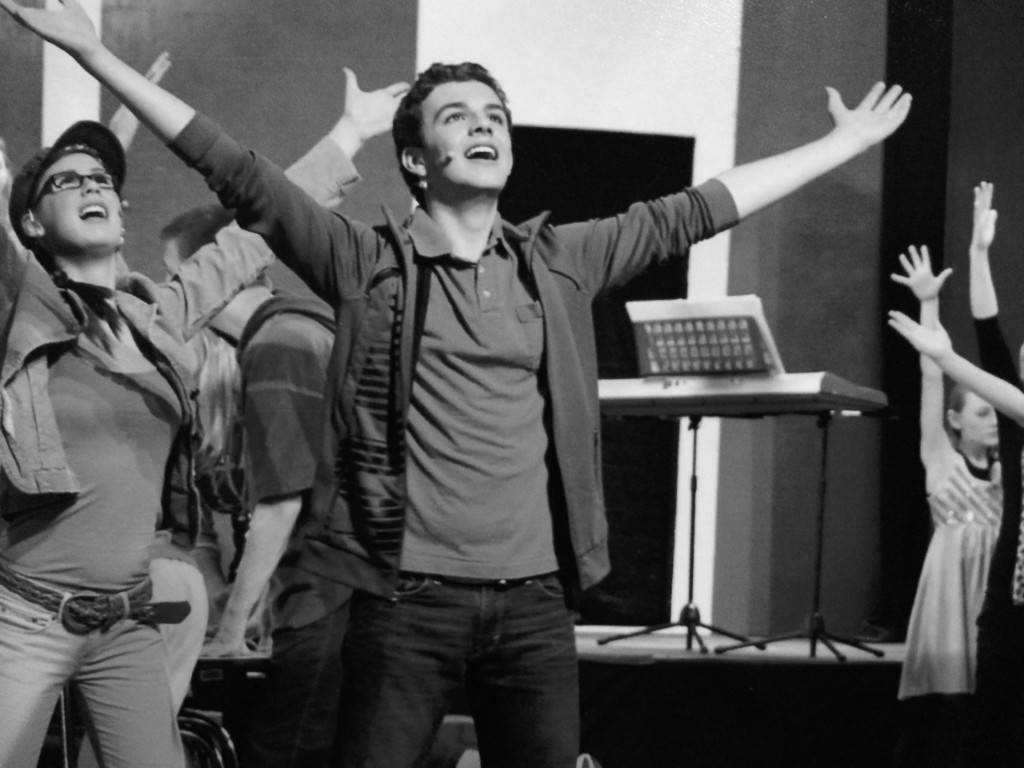 Zionsville middle schooler Weston LeCrone will be playing young Hitler in IRT’s upcoming show, “And Then They Came for Me: Remembering the World of Anne Frank.” Pictured here is LeCrone in Christian Youth Theater’s “High School Musical” in Nov. 2013. Photo by Christian Youth Theater. 