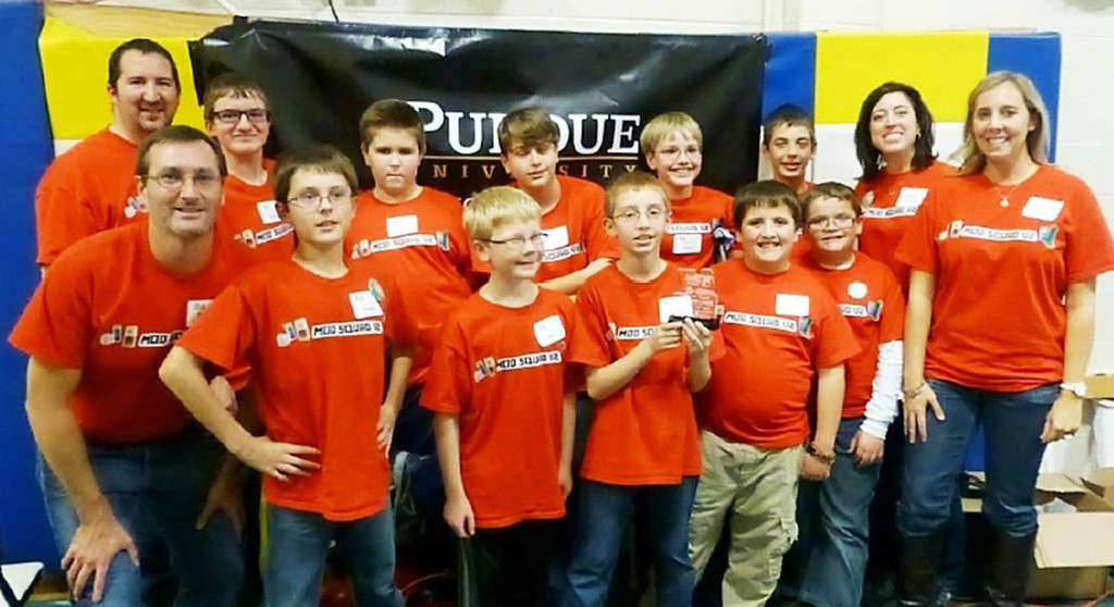 Members of the Mod Squad v2 Lego Robotics Team are Noah Lee, Ryan Thompson, Zack Lee, Owen Vogelgesang, Connor Dunn, Jacob Bickel, Adam Witzman, Xavier Howard, Zachary Howard and Alex Lefevre. The team is coached by Scott Lee with help from assistant coaches Debbie Dunnand, September Thompson and Mark Vogelgesang. (Submitted photo)