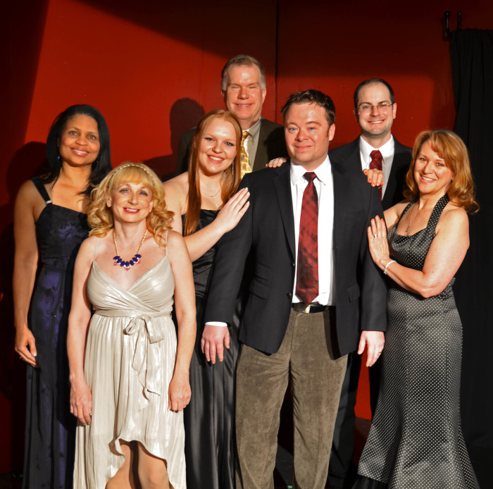 From left: Monica Joyner, Kristen Wilson, Kaylis Dyer, Tom Doman, Neil Eggeson, Matthew Shadday and Joyce Pendleton are actors in “Tribute.” (submitted photo)