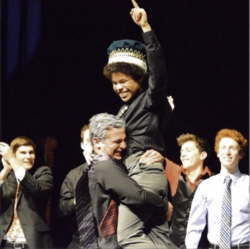 Thomas Diep being crowned Mr. Zionsville by Candice Park (submitted photo) 