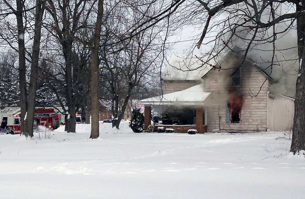 Westfield firefighters work to contain a residential fire at 322 N. Union St. on Feb. 6. (Submitted photo)