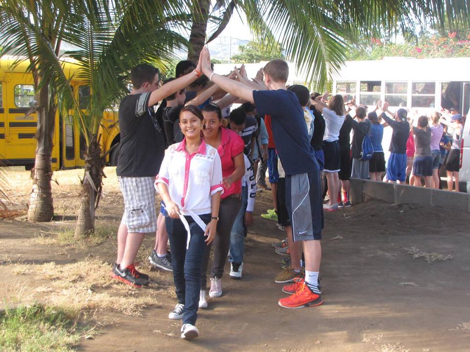 TPCA students play games with children in Nicaragua. (Photo Submitted.)