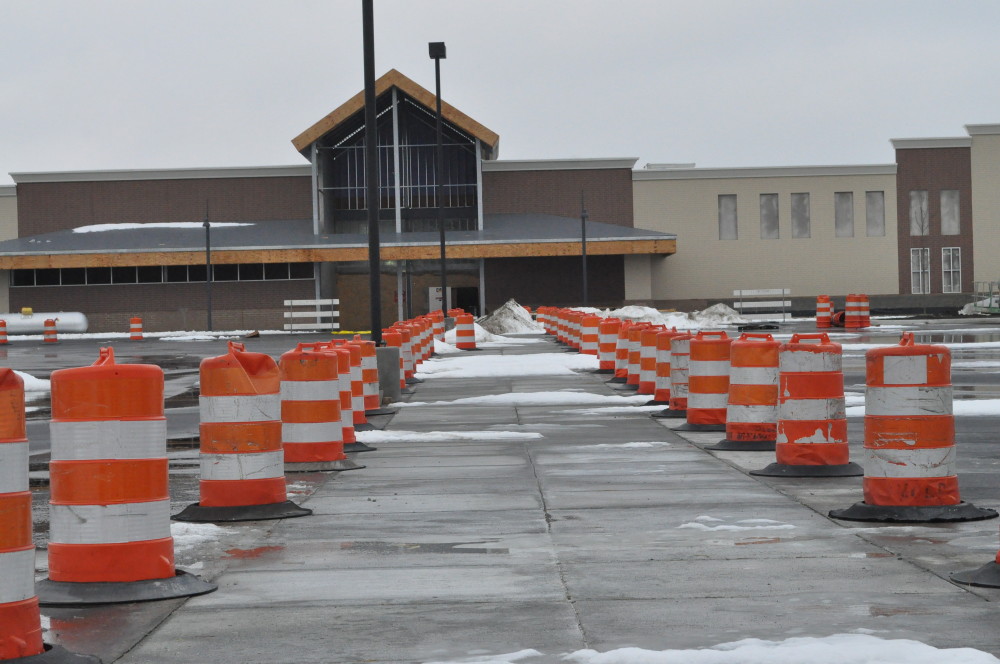 Meijer and the adjoining gas station are currently under construction. The big box retailer will open this spring. (Photo by Dawn Pearson.)