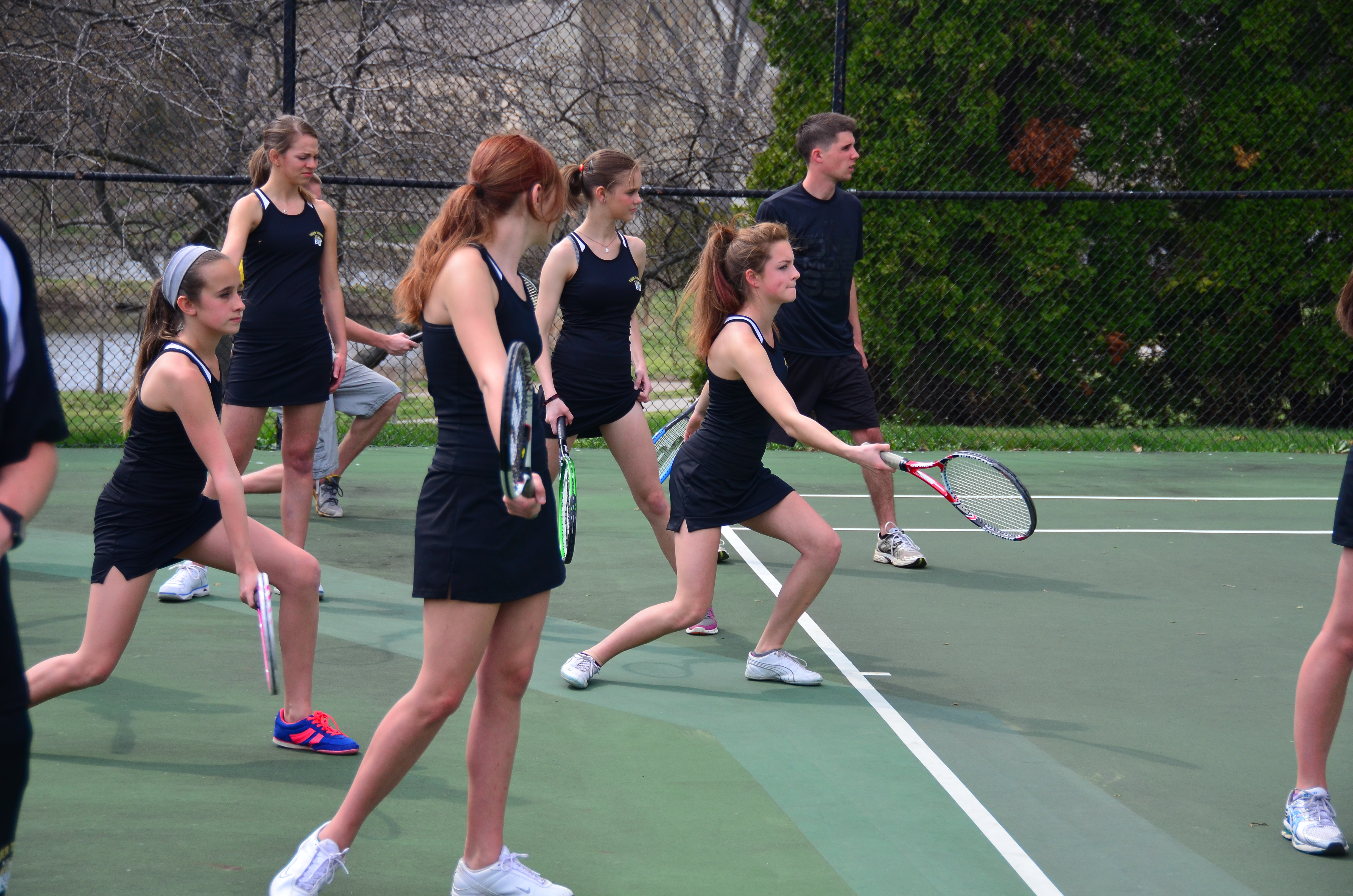 The Tigers Tennis team practices at Carmel Rac- quet Club. (Submitted photo)