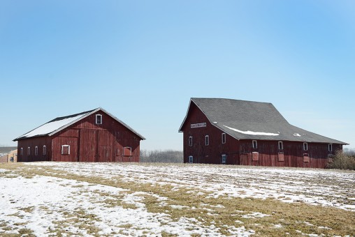 The Pittman Farms barn sits at the corner of Sycamore and Michigan Road. (Staff photo by Theresa Skutt)