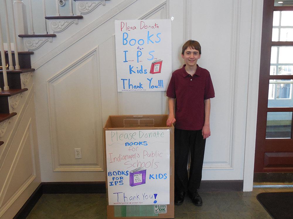 Chris Nardi, 13, is facilitating a book drive for his Eagle Scout project. (Submitted photo) 