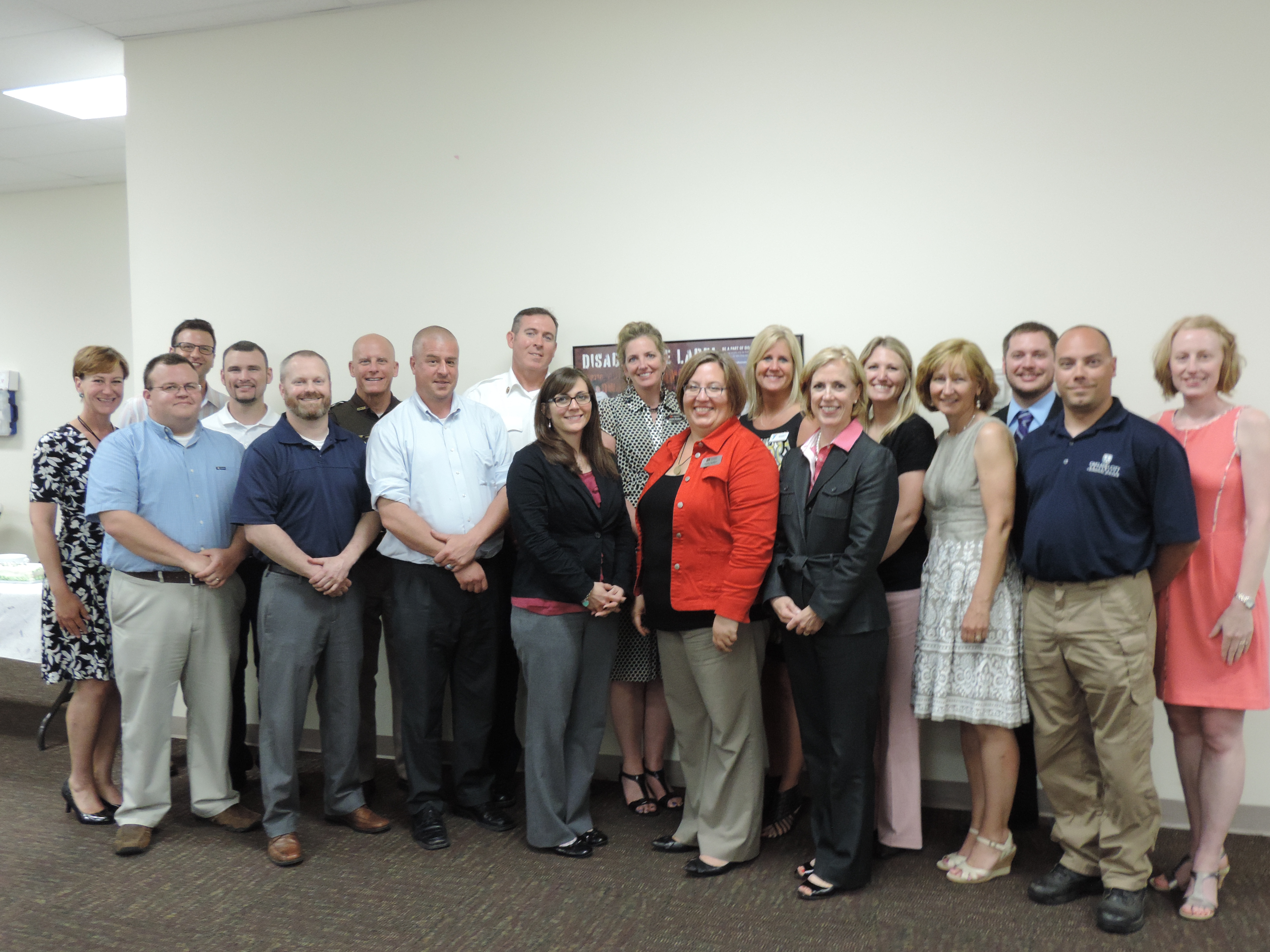 Members of the 2014 Boone County Leadership class: Pictured in front row (L to R):  Andrew Johnson, Matt Reynolds, Steve Carr, Katie Aeschliman, Jen Pendleton, Lynn Kissel, Jane Perkins and Ben Phelps Pictured in back row (L to R):  Kirsten Wujek, Joe LePage, Drew Cripe, Kevin Orr, Mike Baird, Jennifer Blandford, Shannon Russell, Natalie Kruger, Alex Kruse, Lora Stacy Fippen, Coordinator, Boone County Leadership. Not Pictured:  Angie Veatch