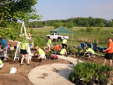 IU Health associates join with Hamilton County Master Gardeners to plant the 26-bed ABC Children’s Garden at Coxhall Gardens. (Submitted photo)