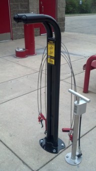 There are now three free bike repair stations on the Monon Trail in Carmel. (Staff photo)