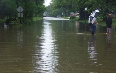 During heavy rains a portion of Emerson Road is known to flood until the point that water reportedly reachs a depth just short of two feet. (Submitted photo)