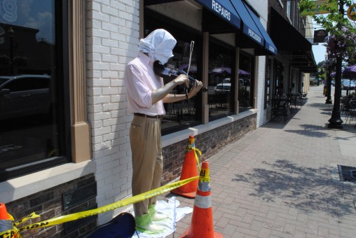 The Carmel Street Department regularly repaints the statues in the Arts & Design District. (Staff photo)