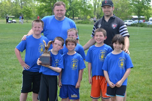 Front row from left, Caden Spencer, Adam Quinnette, Gavin Thompson, Sean Alerding, Ethan Yano and Summer Roberts; and back row from left, coaches Greg Spencer and Evan Roberts. Not Pictured were Lenox Lesure and Eva Wojciechowski. (Submitted photo)