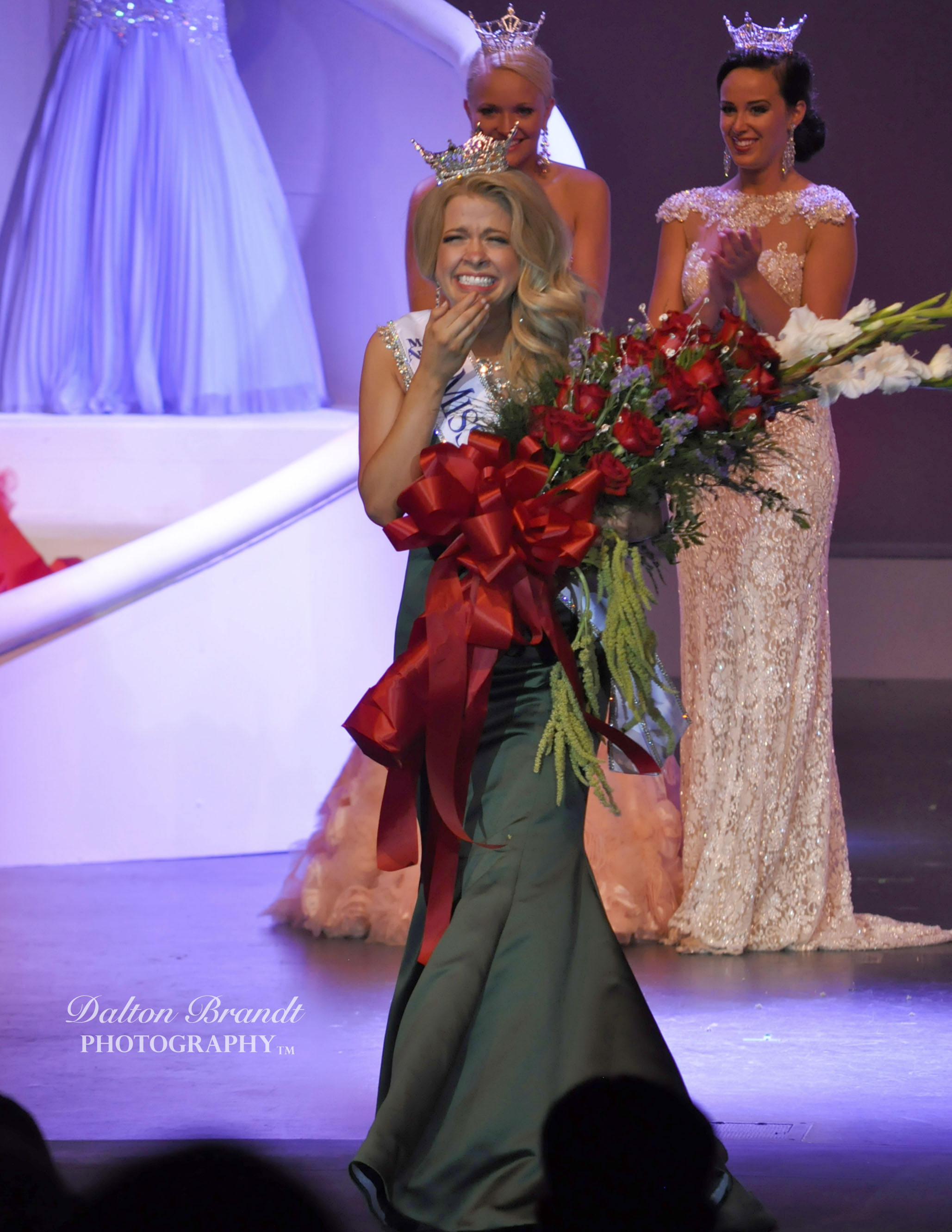 Miss Indiana, Audra Casterline of Fishers, accepts her crown in ceremonies held June 22. (Submitted photo)