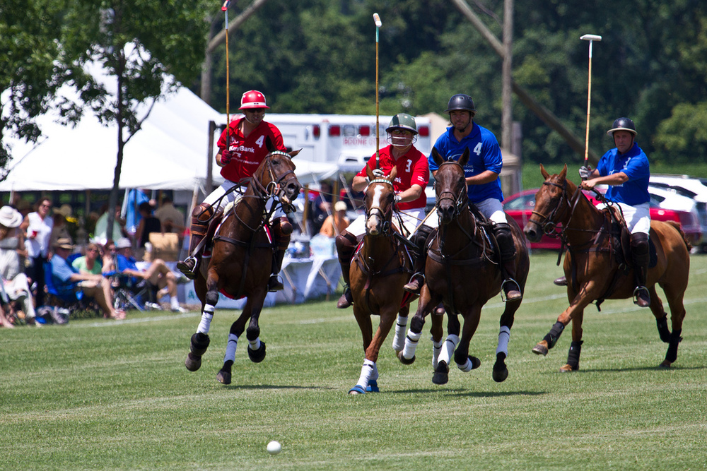 Players run through a match during the 2013 season. Hickory Hall Polo Club is one of two polo clubs in the state. (Submitted photo)