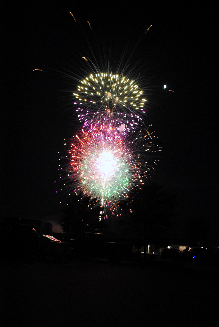 The fireworks display, which was set to music heard in Asa Bales Park, culminated the Westfield Rocks the Fourth event. (Photo by Robert Herrington)
