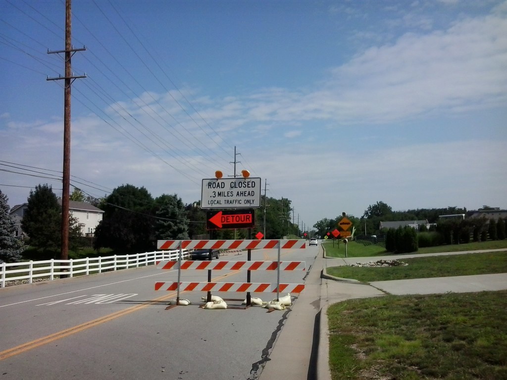 Cumberland Road will remain closed between 106th and 116th streets until Oct. 25. (Photo by Ann Craig-Cinnamon)