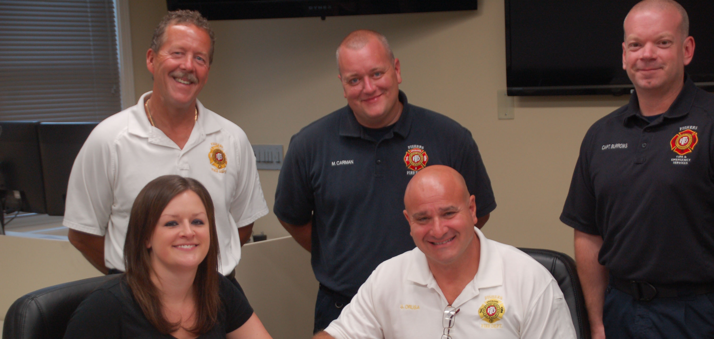 Indiana District Five Incident Management Team members, Back row L-R Deputy Chief Robin Nicoson, FF Mark Carman, Captain Jamie Burrows,Front row L-R Ann Smith, Chief Steven Orusa. (Submitted photo)
