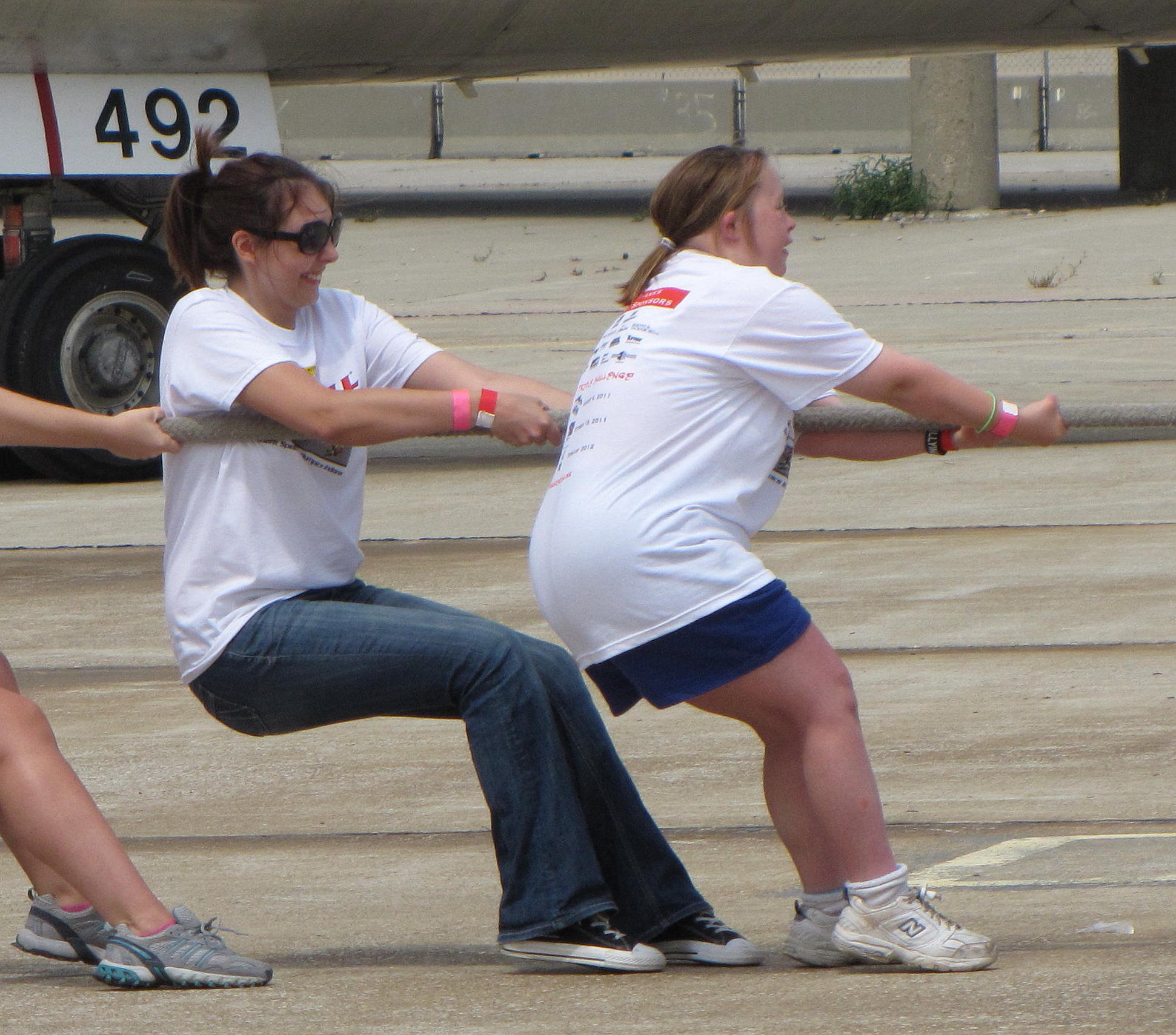 Challengers pull a FedEx plane during last year’s event. (Submitted photo)