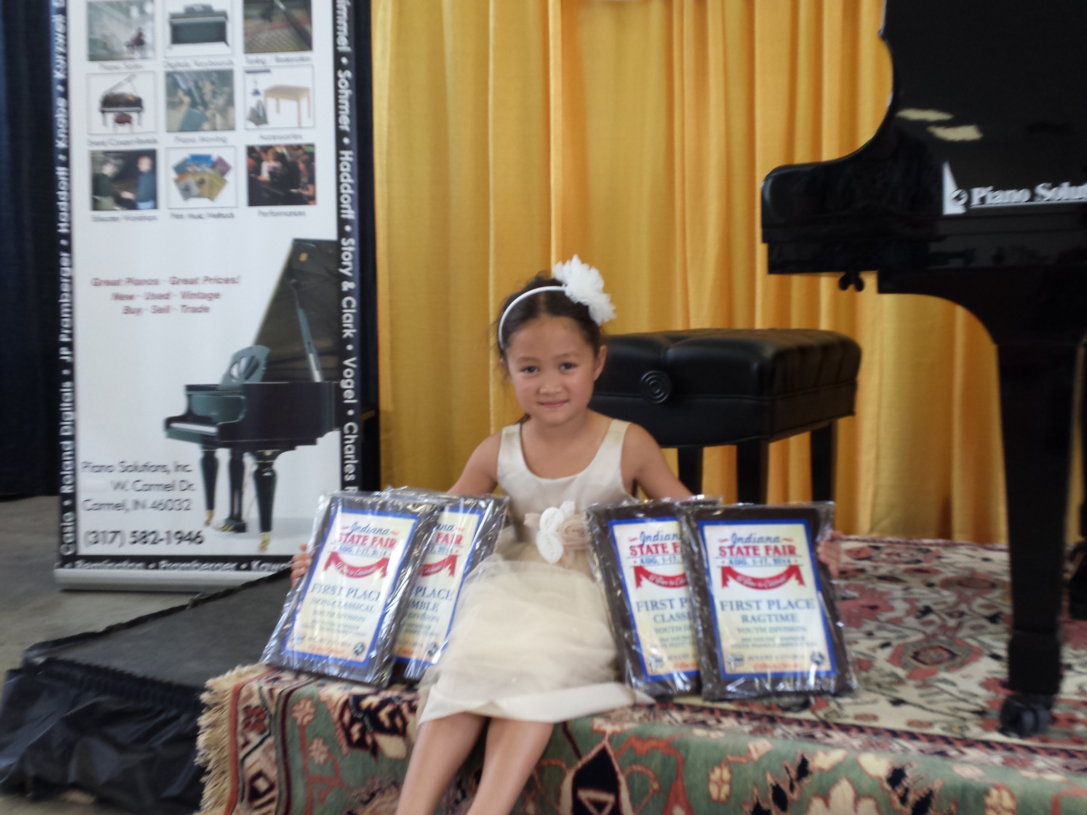 My daughter Jessica (6) of Carmel just placed first in 4 different categories at the 2014 State Fair piano competition. Would it be possible to have this printed?  I could provide more information if needed.