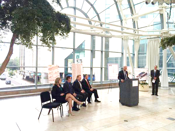 Westfield Mayor Andy Cook and other Central Indiana leaders make the IndyGo transit announcement of the Red Line on Sept. 17. (Submitted photo)