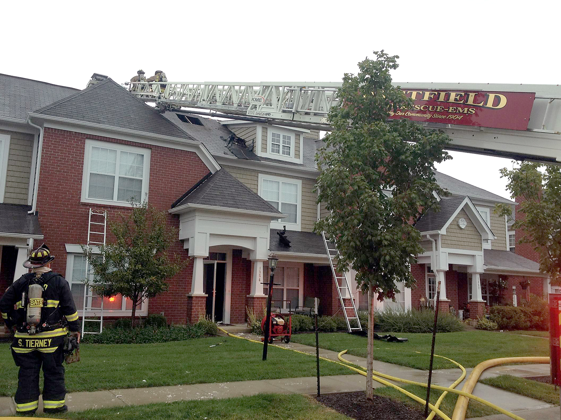 It took crews from Westfield, Noblesville and Carmel to extinguish the fire at 1354 Middlebury Dr.  (Submitted photo)