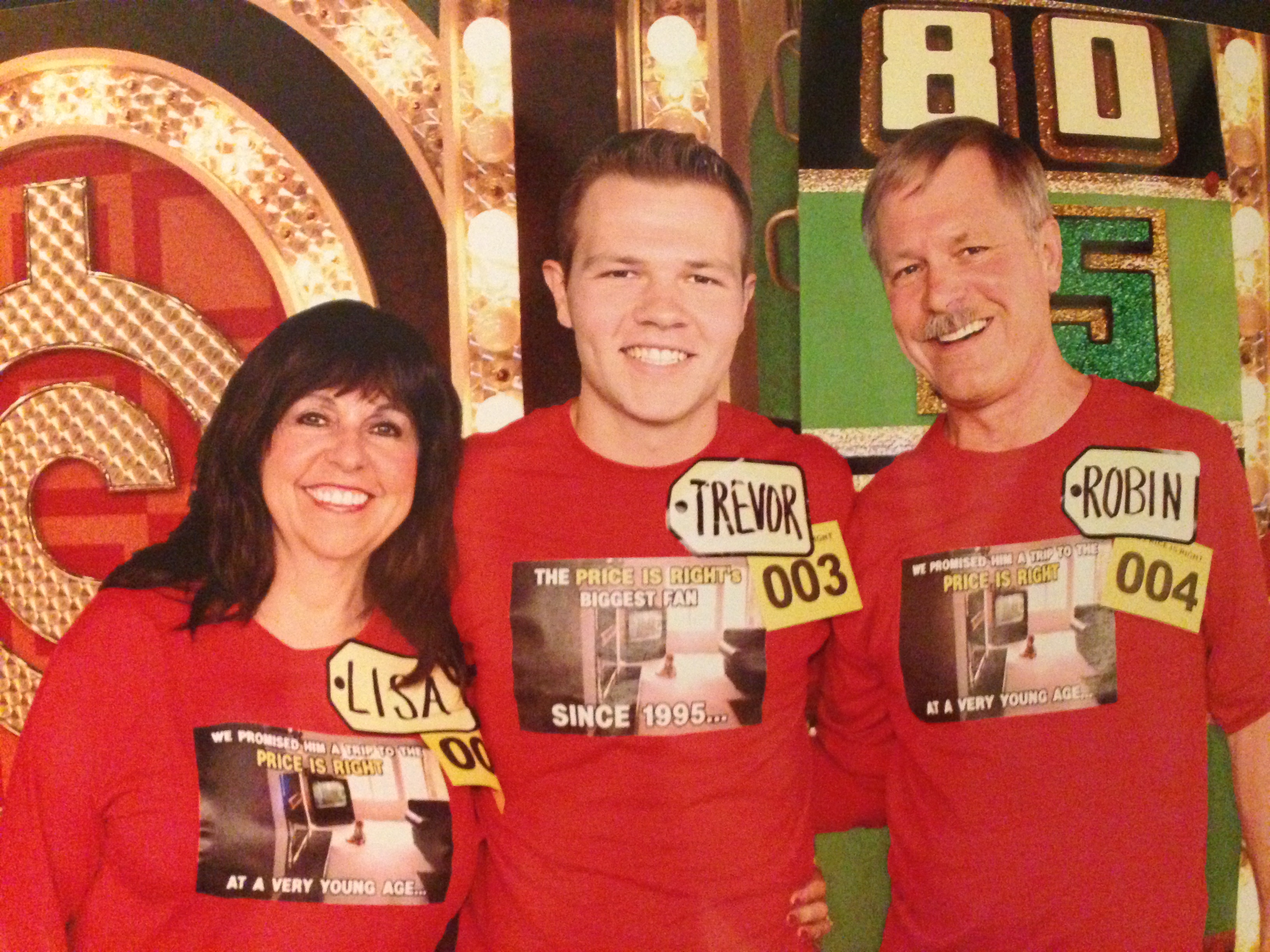 Lisa and Robin Peters kept their promise to their son, Trevor (center) that they made when he was a child. Trevor Peters became a contestant on “The Price is Right” after watching since 1995. (Submitted photo)