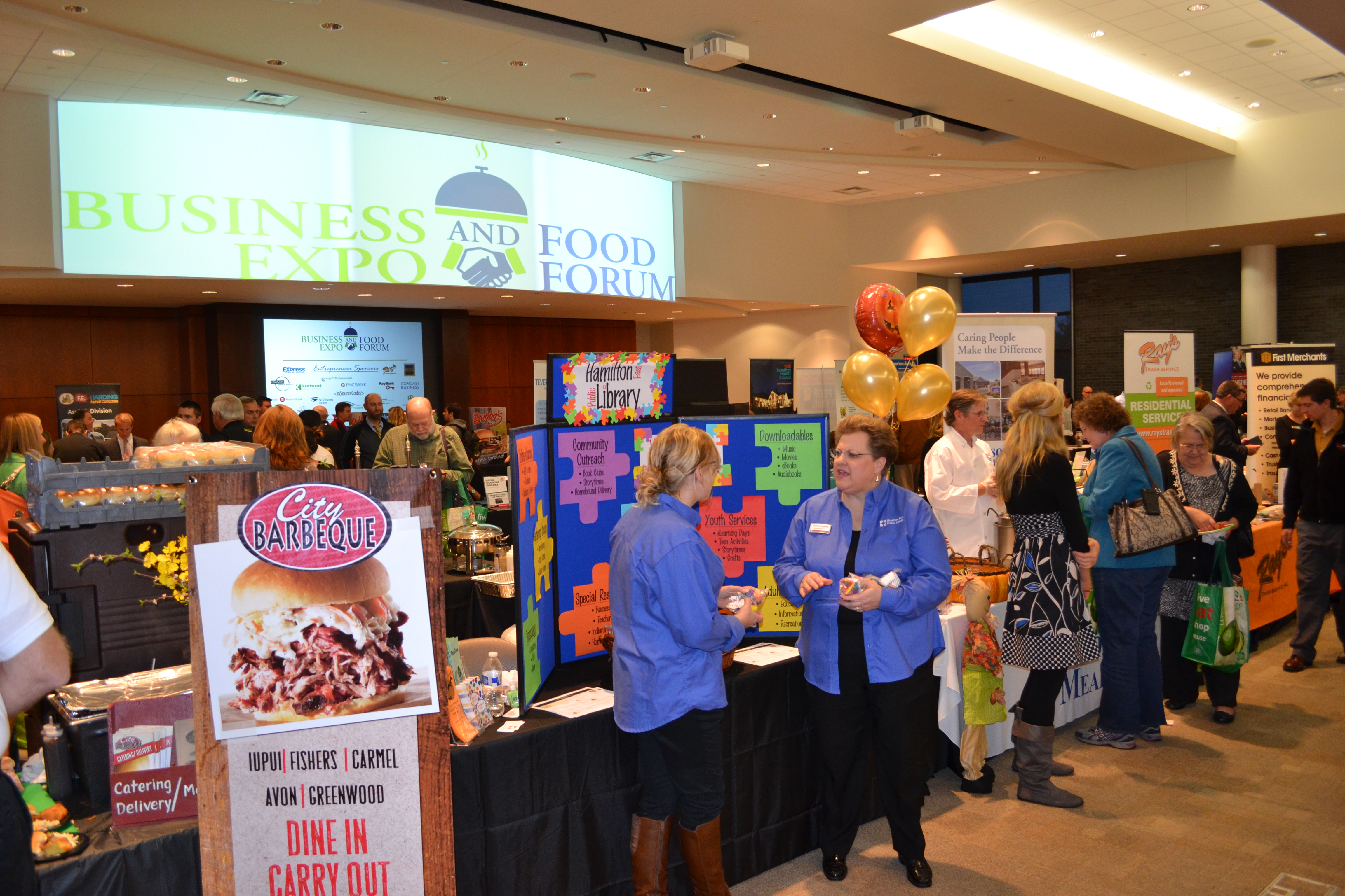 Approximately 500 people attended the second annual Business Expo and Food Forum hosted by the Fishers Chamber of Commerce at the Forum Credit Union Conference Center. (Photo by John Cinnamon)