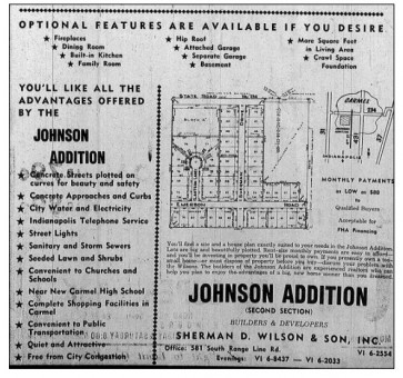 An old newspaper clipping shows an ad for when Johnson Addition was first being built. (Submitted image)